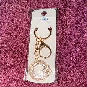 Mint Gold Rhinestone Key Holder